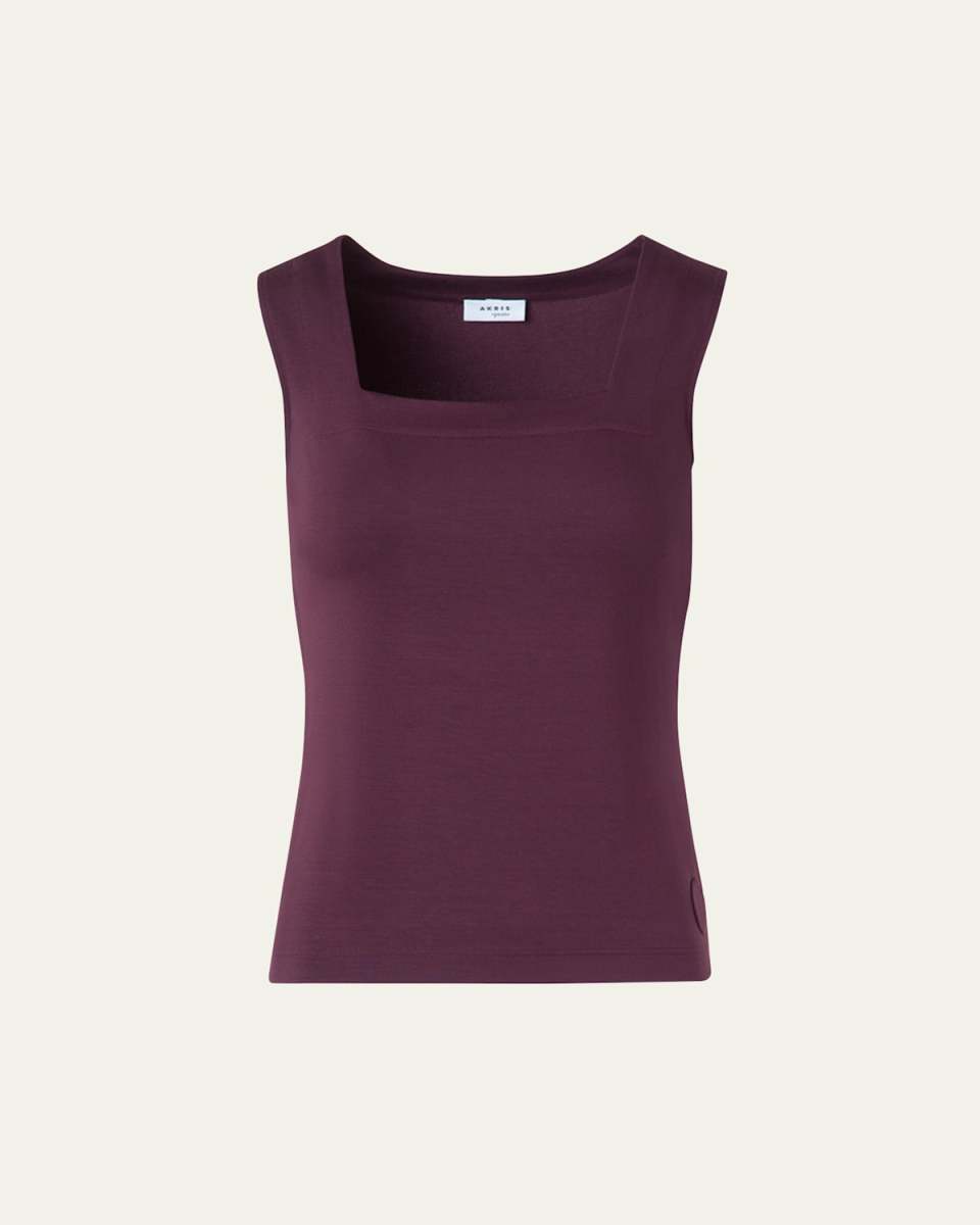 Square-Neck Stretch Jersey Top